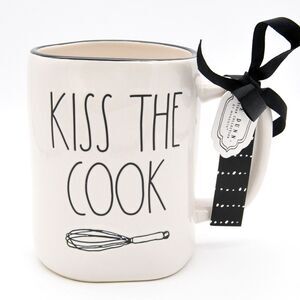 Rae Dunn Kiss The Cook Mug, 16oz Ceramic Coffee Cup, Gift for Chefs, New